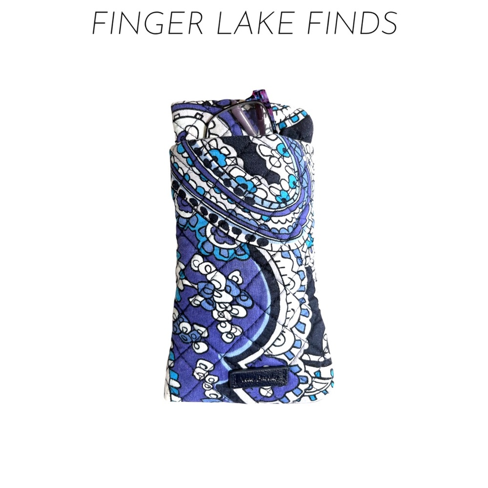 Vera Bradley Blue and Purple Paisley Quilted Sunglass Case